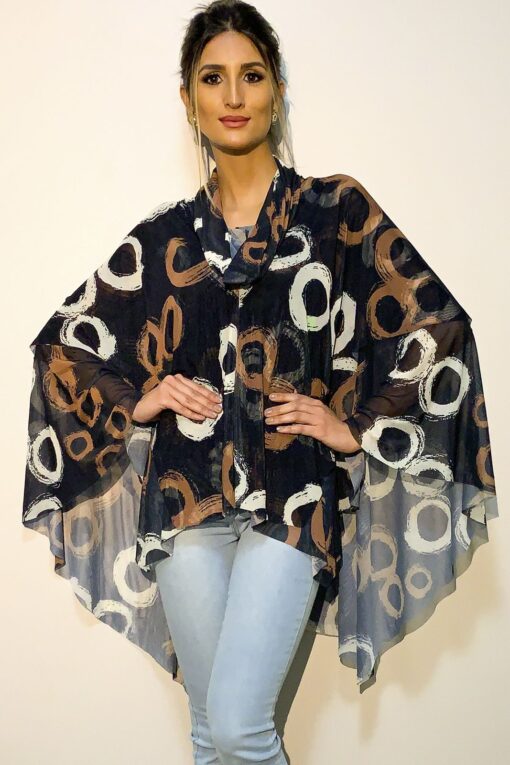 Blusa de Tule tipo poncho com gola boba / 310PGB-42