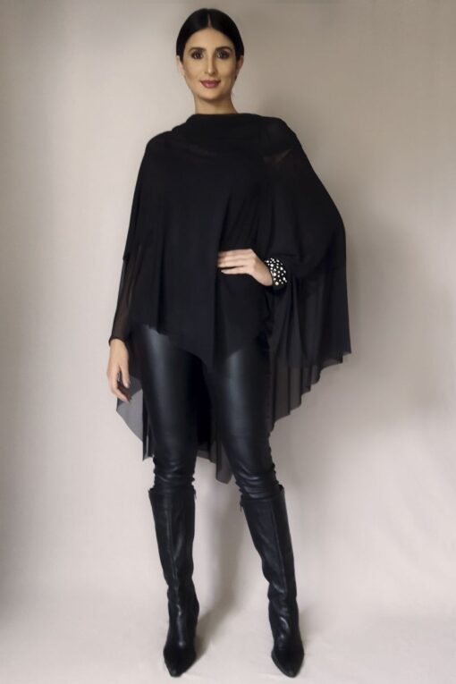 Blusa de Tule tipo poncho com gola boba / 310PTO