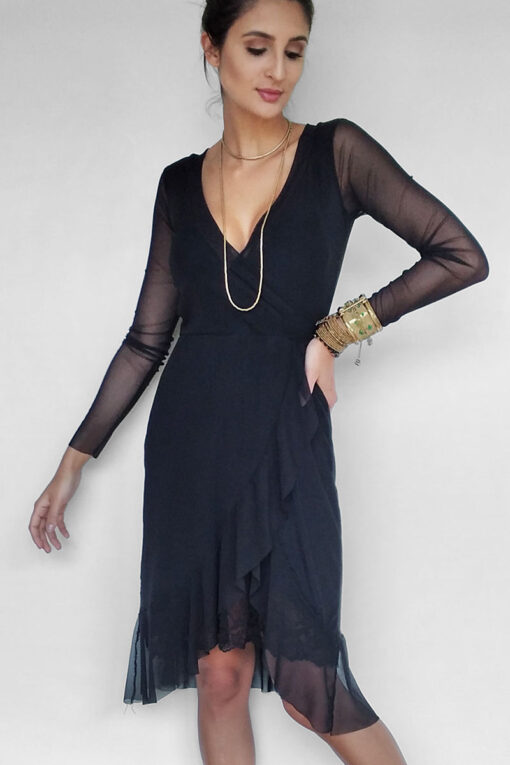 Vestido de tule chemise /363PTO