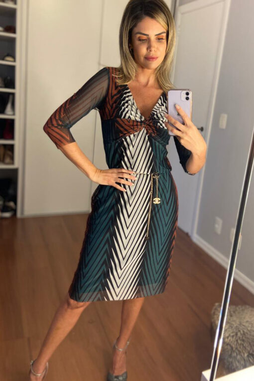 Vestido de tule com amarração /327VDN093