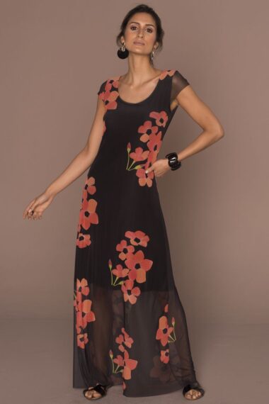 Vestido de tule longo évasé /359VLR112