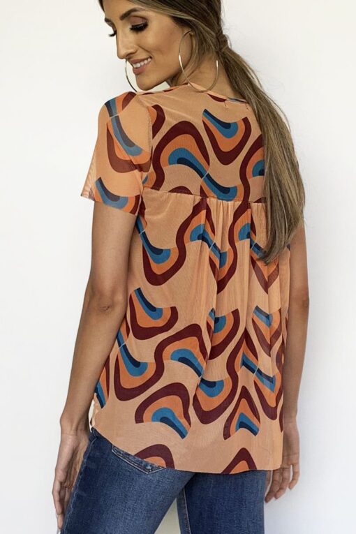 Blusa de tule decote V /350BCF-102