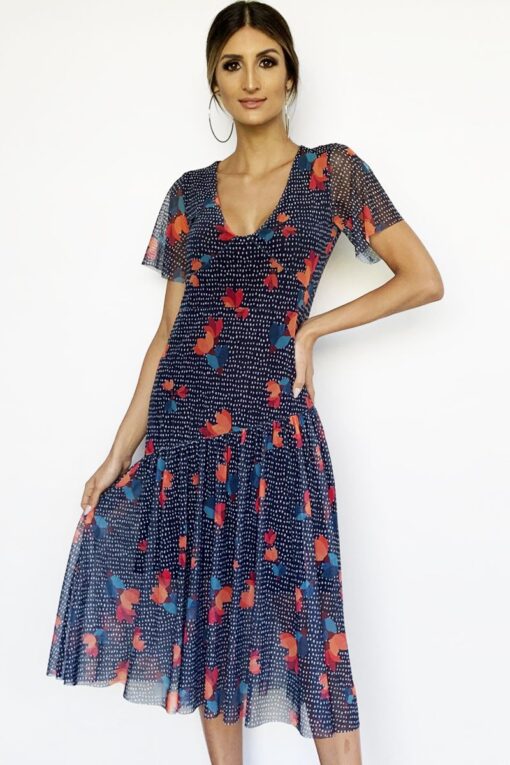 Vestido de tule com corte franzido /388VBP-89