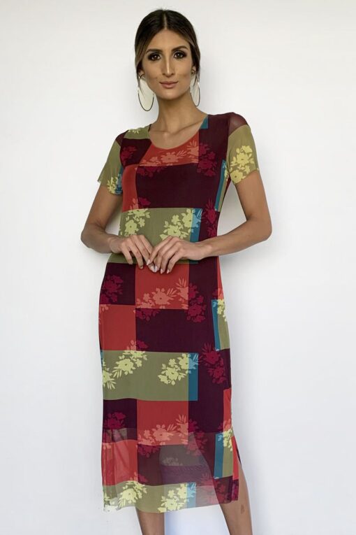 Vestido de tule corte reto /391VRF-70