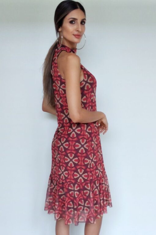 Vestido de tule gola alta /355GAB-21