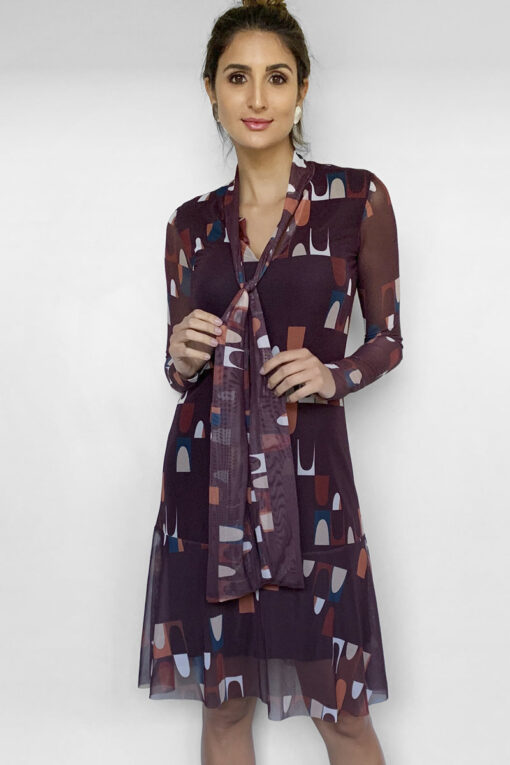 Vestido de tule peplum com laço /302VPL-135