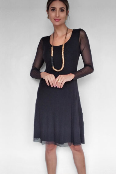 Vestido de tule com cortes diagonais /367PTO