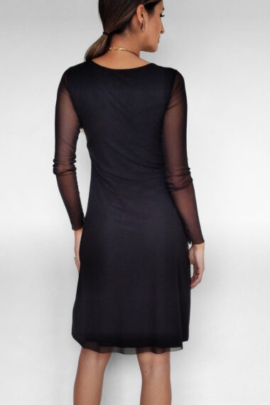 Alternative view of Vestido de tule com cortes diagonais /367PTO