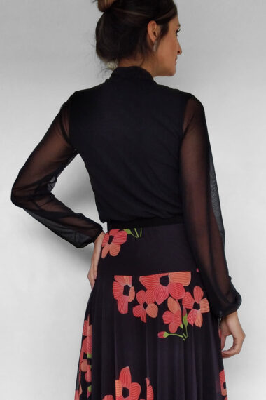 Alternative view of Blusa de tule com decote tipo cachecol /372PTO