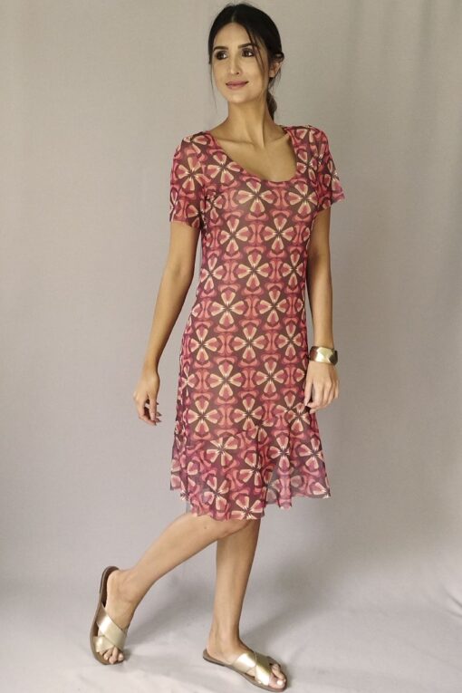 Vestido de tule com barra transversal /064TAC21