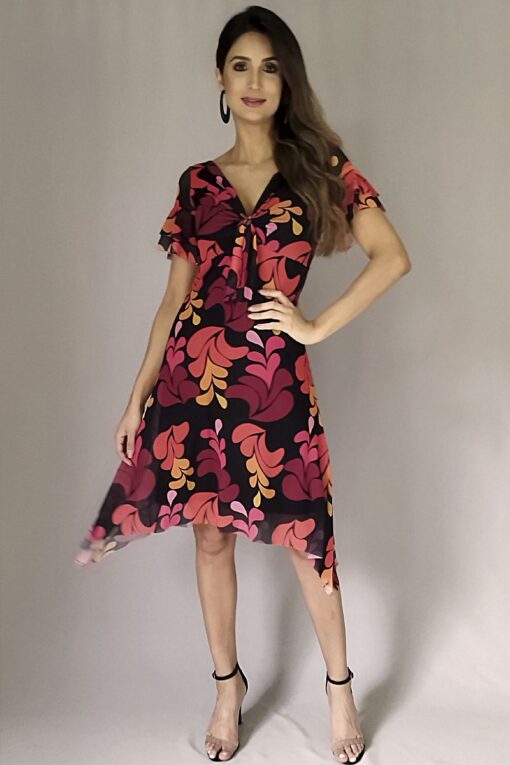 Vestido de tule com amarração no busto /341VSL153