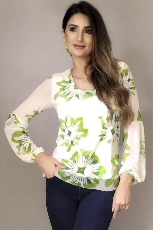 Blusa de tule decote U /403BMB87