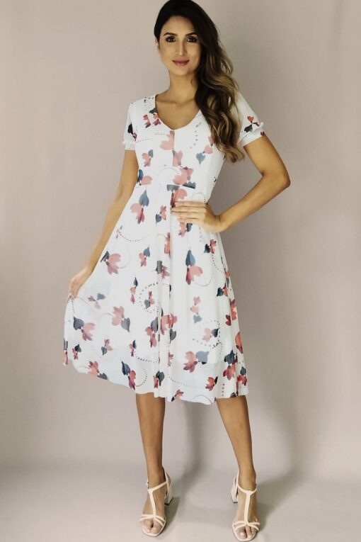 Vestido de tule midi decote V /421VBU104