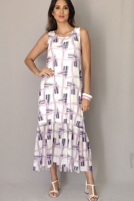 Vestido estilo boho maxi com fenda /423VBF145