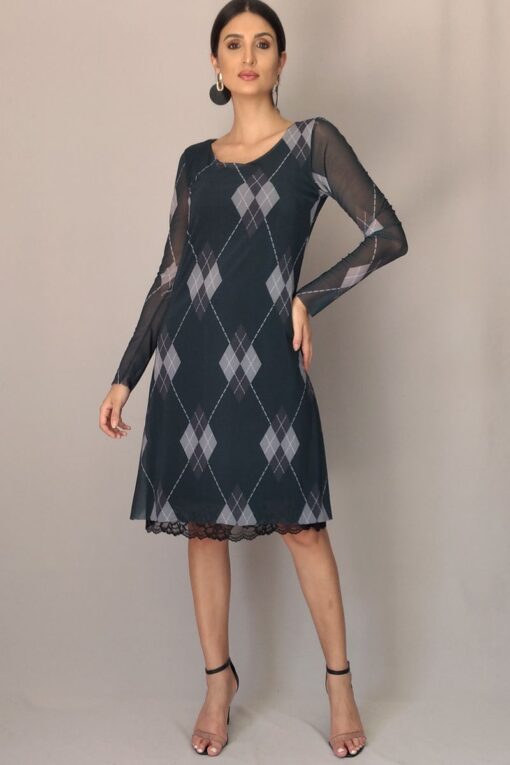 Vestido de tule com renda /054TML003