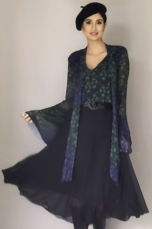 Blusa de Tule com laço e jabôs / 315BJB54