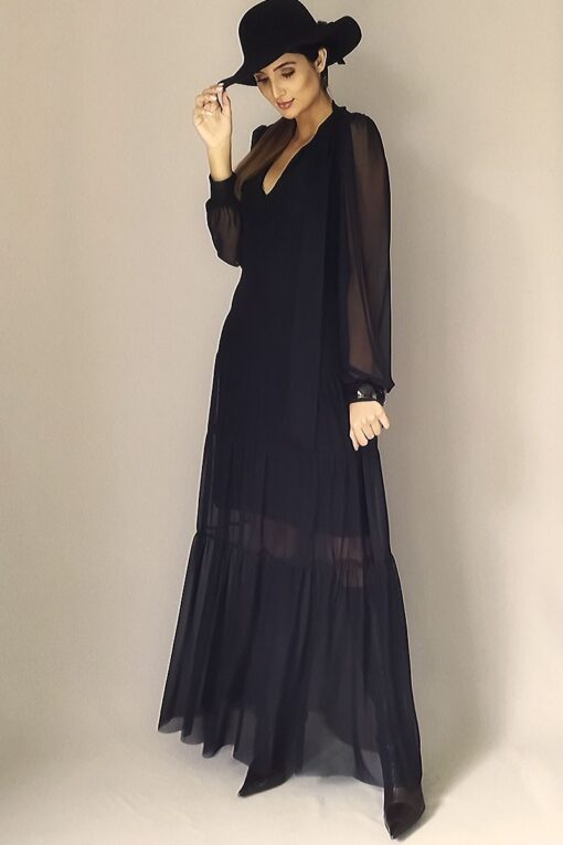 Vestido de tule em três camadas /438PTO