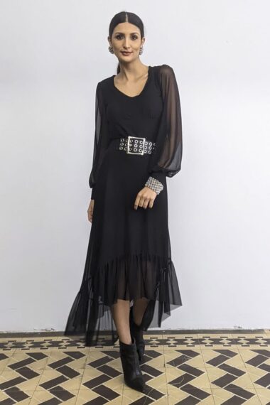 Alternative view of Conjunto blusa decote U e saia mullet /156CJO