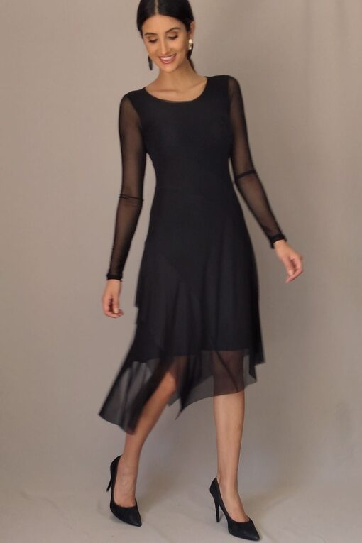 Vestido de tule assimétrico /444PTO