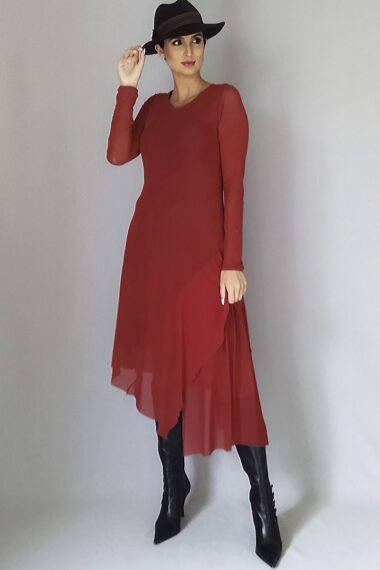 Vestido de tule assimétrico /444VM3