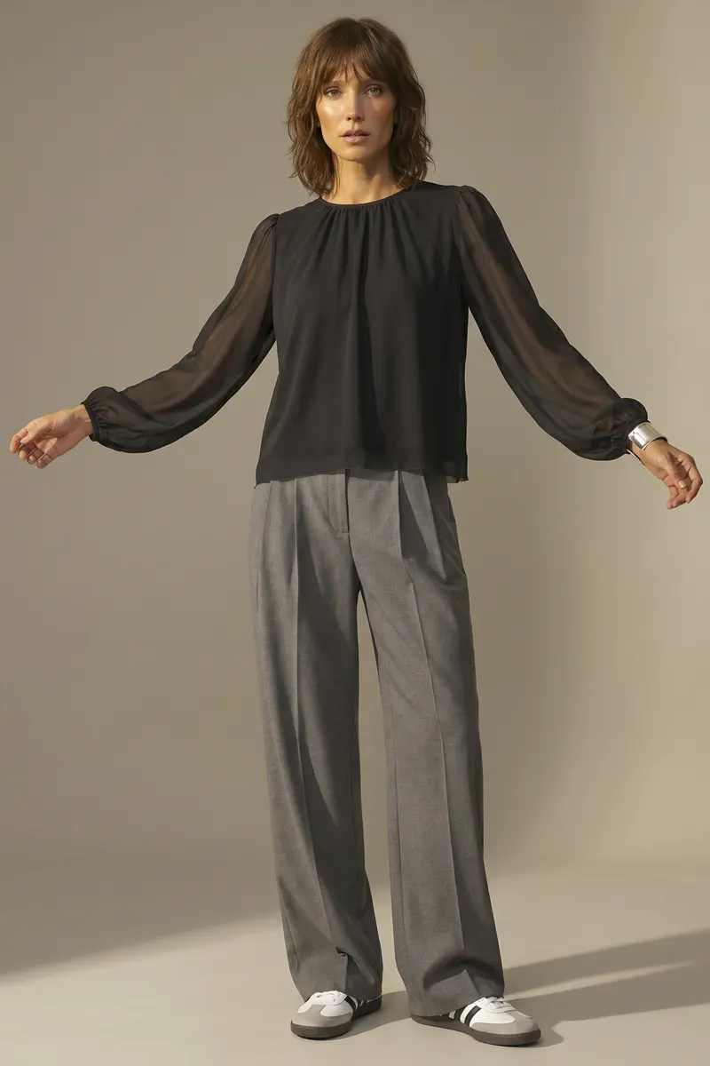 Blusa de tule com decote franzido /445PTO - Imagem 2