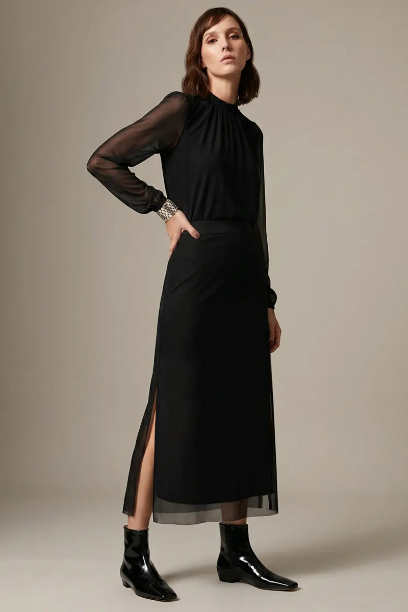 Blusa de tule com decote franzido /445PTO - Imagem 2