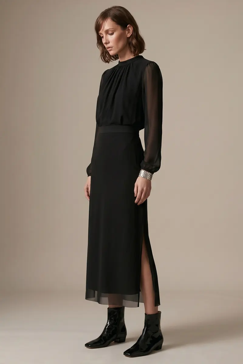 Blusa de tule com decote franzido /445PTO - Imagem 4