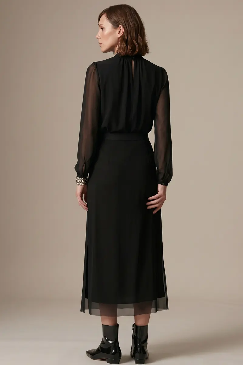 Blusa de tule com decote franzido /445PTO - Imagem 3