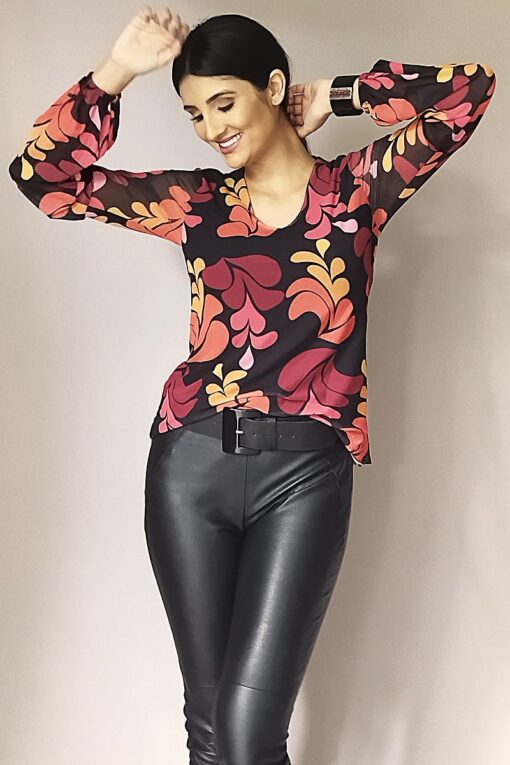 Blusa de tule decote U /403BMB153