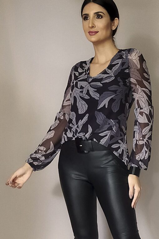 Blusa de tule decote U /403BMB215