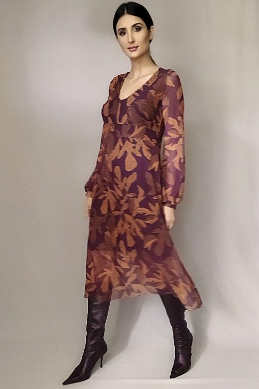 Vestido de tule midi acinturado /425VMH216