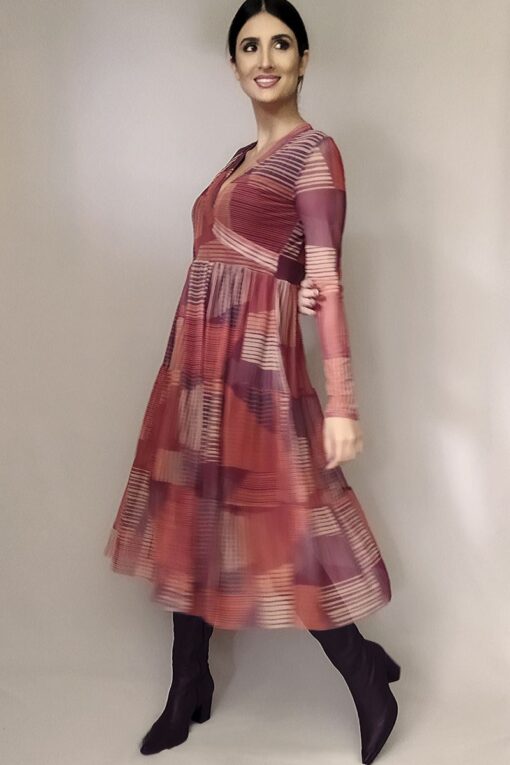 Vestido midi com decote transpassado /426VTC211