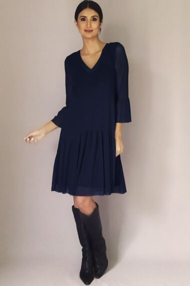 Vestido estilo boho com detalhe franzido /441AZ1