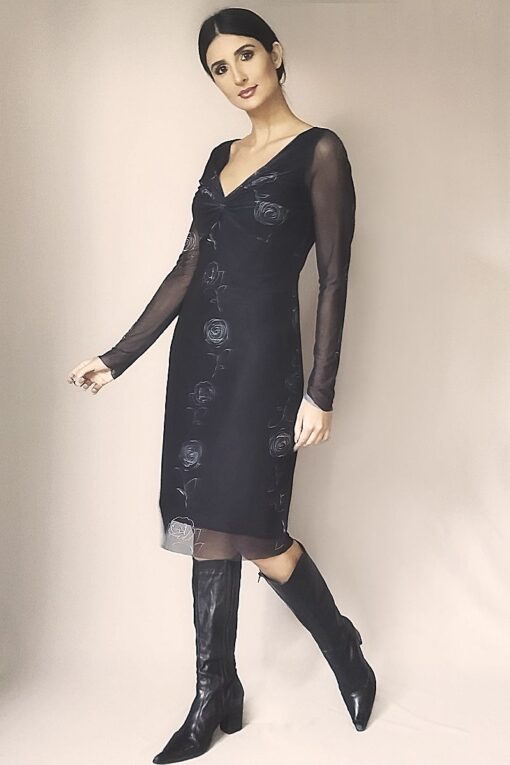 Vestido de tule com amarração /327VDN027