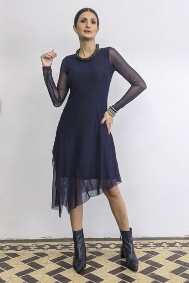 Vestido de tule assimétrico /444AZ1