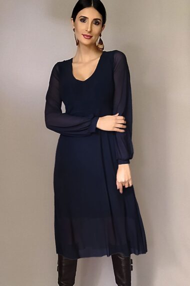 Alternative view of Vestido de tule midi acinturado /425AZ1