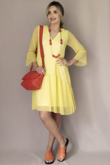 Vestido estilo boho com detalhe franzido /441AMA