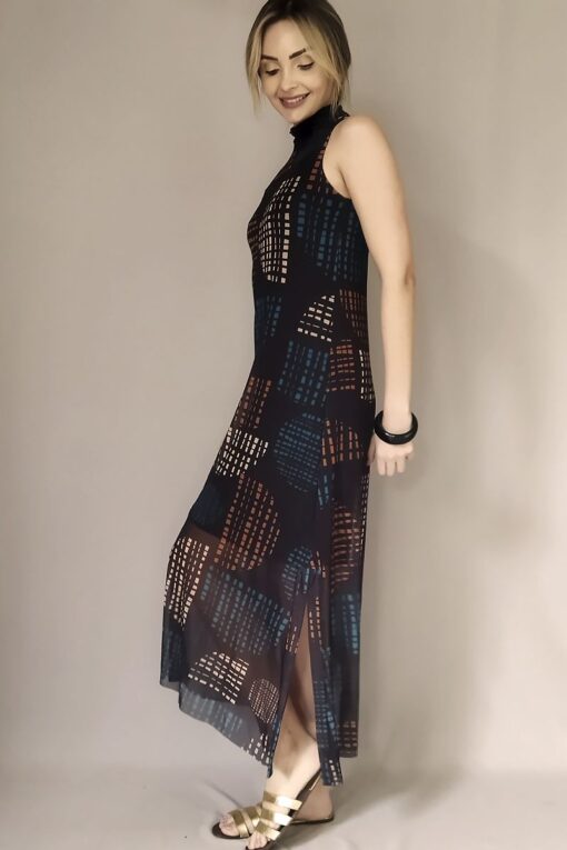 Vestido de tule gola alta /454VLC222