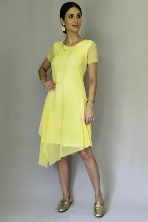 Vestido de tule assimétrico /456AMA