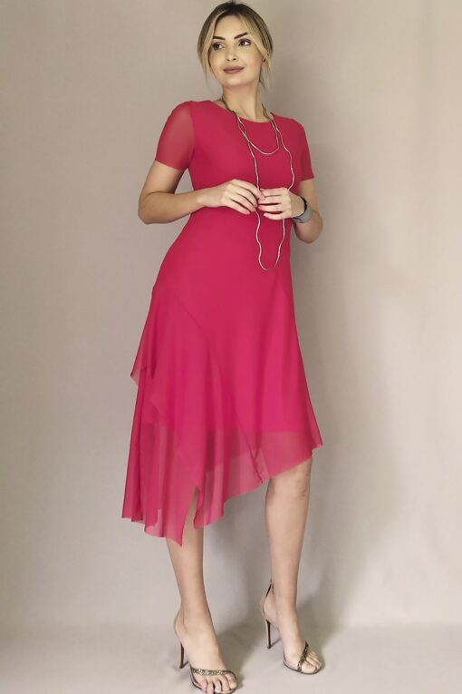 Vestido de tule assimétrico /456VM3