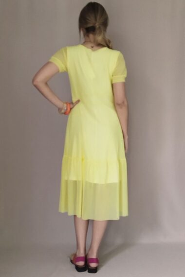 Alternative view of Vestido de tule midi manga bufante /467AMA