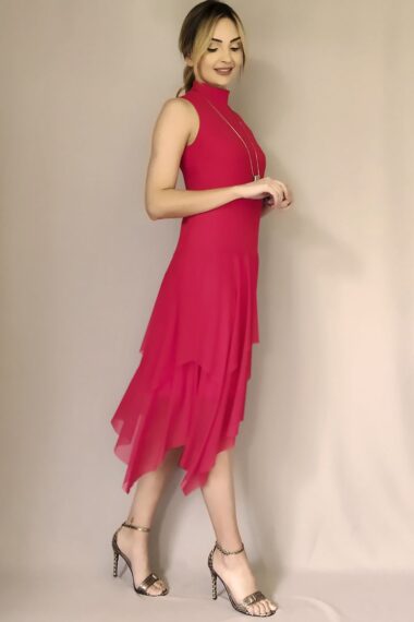 Alternative view of Vestido de tule manga cavada assimétrico /468VM3