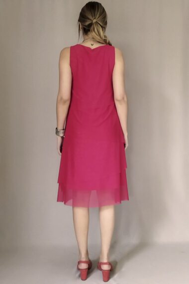 Alternative view of Vestido de tule manga cavada em 4 camadas /476VM3