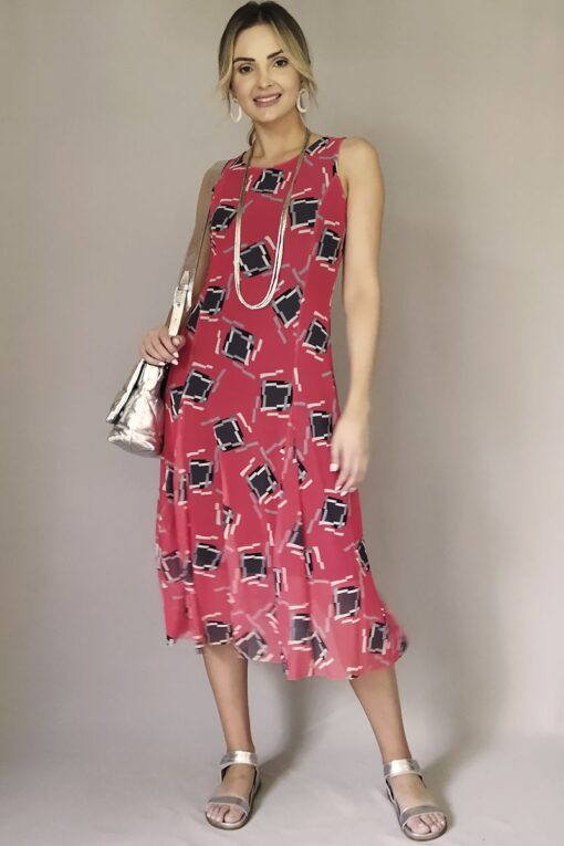 Vestido de tule midi com cortes verticais /340VNG238