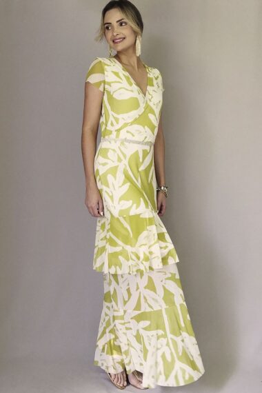 Alternative view of Vestido de tule longo transpassado /342VLV179