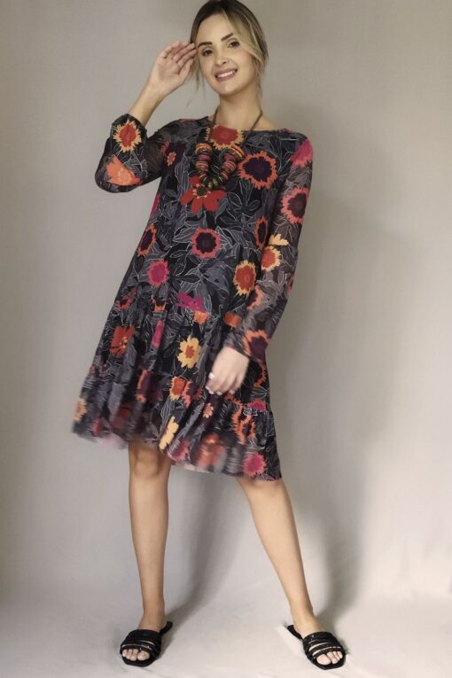 Vestido de tule boho trapézio/430VBT213