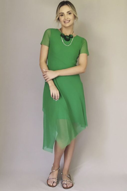 Vestido de tule assimétrico /456FOL
