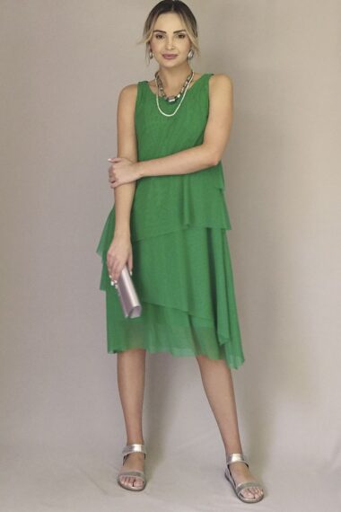 Alternative view of Vestido de tule manga cavada em 4 camadas /476FOL