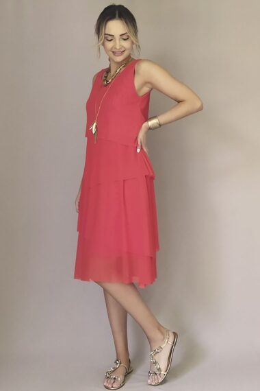 Alternative view of Vestido de tule manga cavada em 4 camadas /476LAR