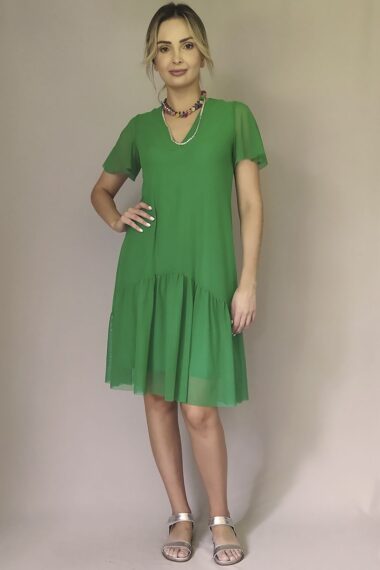 Alternative view of Vestido de tule decote V e manga godê /481FOL